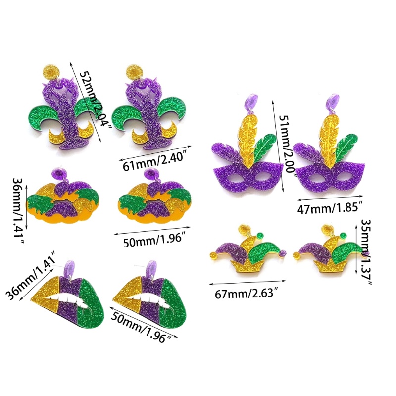 Bông Tai Dáng Dài Bằng Acrylic Phong Cách Lễ Hội Cho Nữ