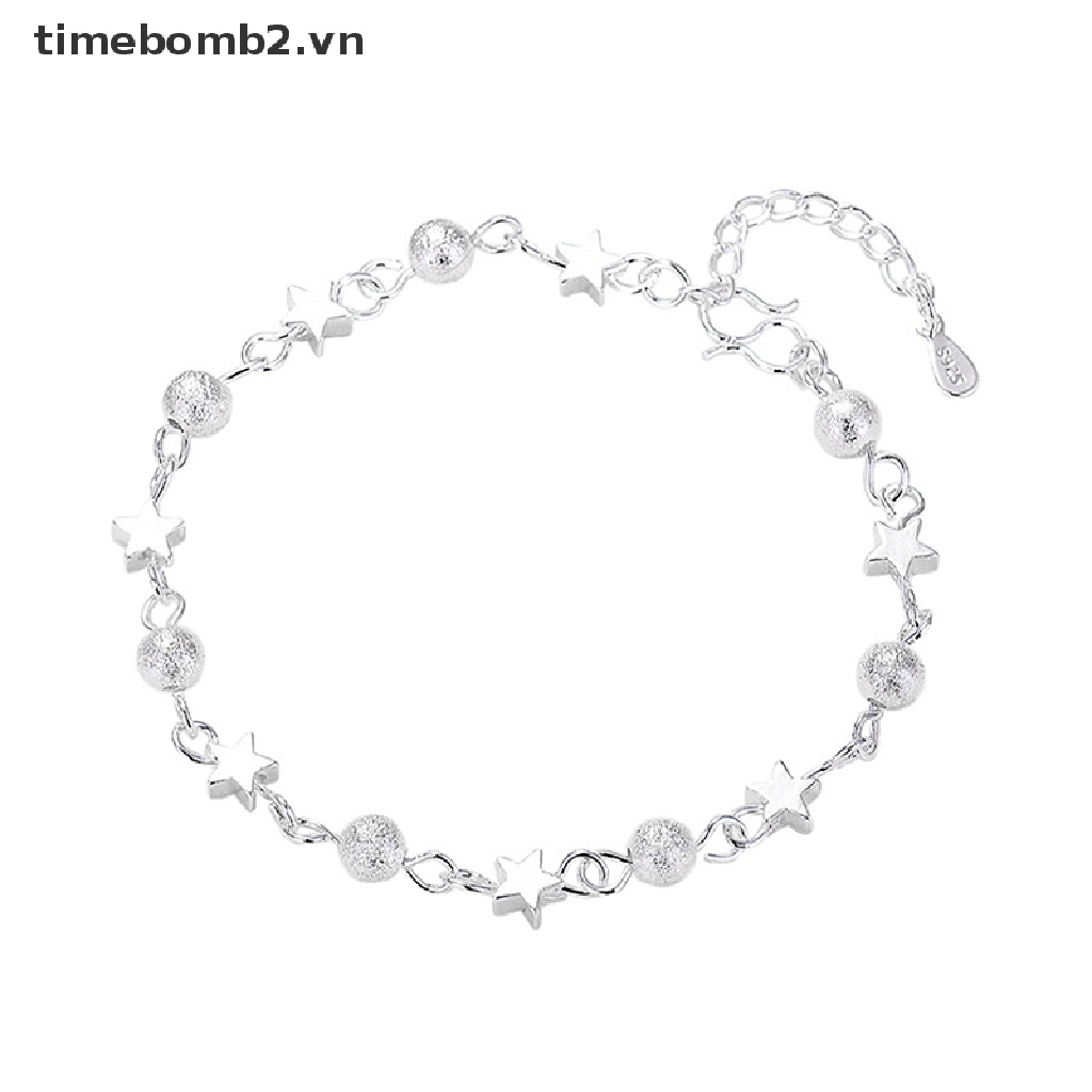 Vòng Tay Chuỗi Hạt Tròn Đính Hình Ngôi Sao Thời Trang Cho Nữ