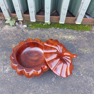 Khay mứt ,quả bí gỗ đựng hạt dưa, bánh mứt kẹo ngày tết gỗ tràm nguyên khối size mini siêu đẹp 12cm-14cm-16cm