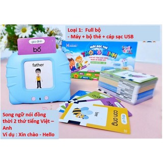 Máy đọc từ vựng Anh - Việt không sóng điện từ đồ chơi thông minh thẻ flashcard Tiếng Anh 224 từ vựng