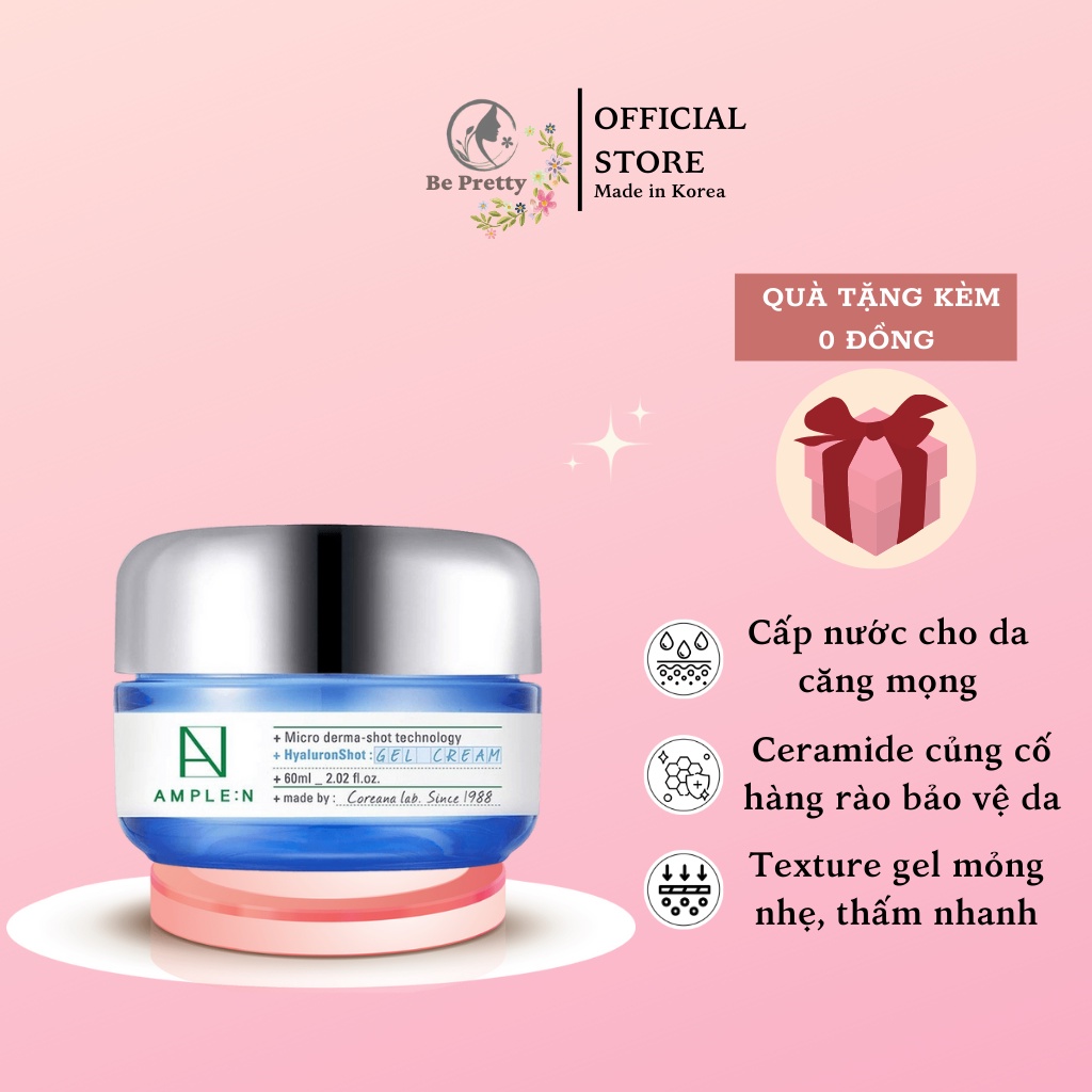 Kem dưỡng ẩm phục hồi Ample:N Hyaluron Shot Gel Cream