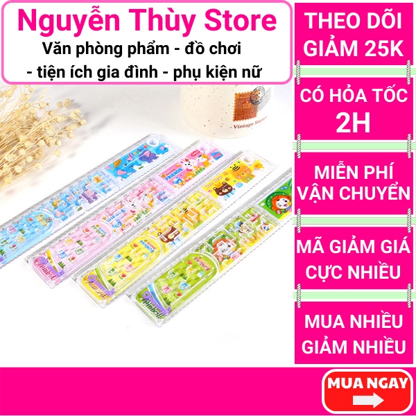 Thước trò chơi bắn bi và xếp hình vui nhộn dài 20cm
