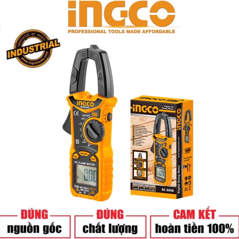 ĐỒ NGHỀ INGCO Kềm đo AC kỹ thuật số DCM6003 (Cam kết Chính Hãng 100%)
