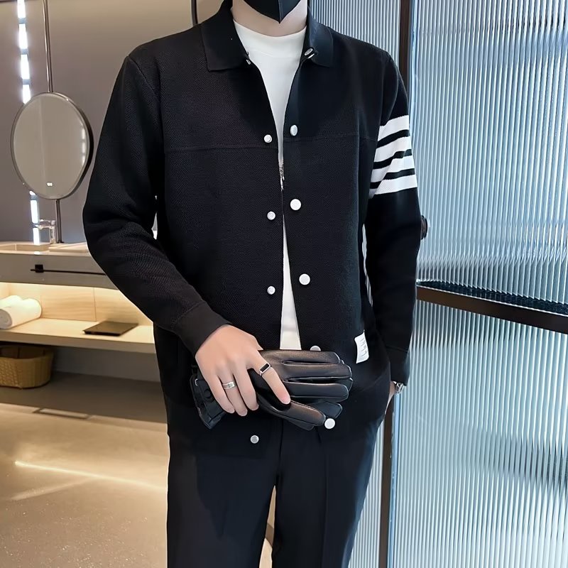 Áo Khoác Cardigan Dệt Kim Dáng Ôm Phong Cách Hàn Quốc Thời Trang Xuân Thu 2022 Cho Nam