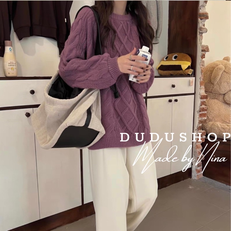 Áo Len Thừng Dáng Rộng Dành Cho Nữ Phong Cách Cá Tính Xinh Xắn Đi Học, Đi Làm Order Taobao-dd37