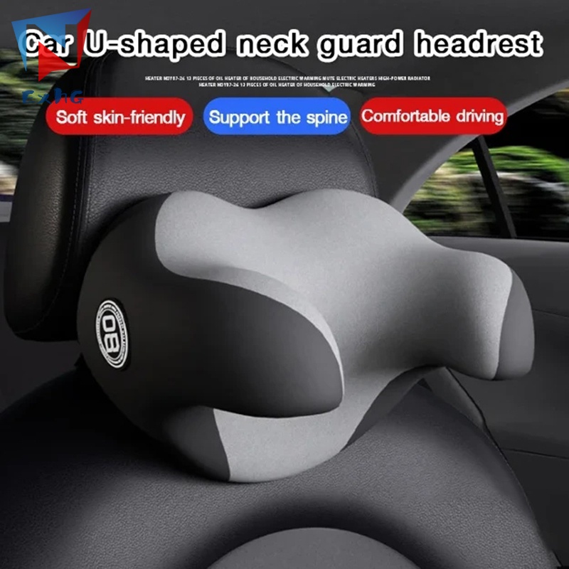 Gối Tựa Đầu Hình Chữ U 3D Bằng Cao Su Non Mềm Mại Thoáng Khí Gắn Ghế Ngồi Xe Hơi
