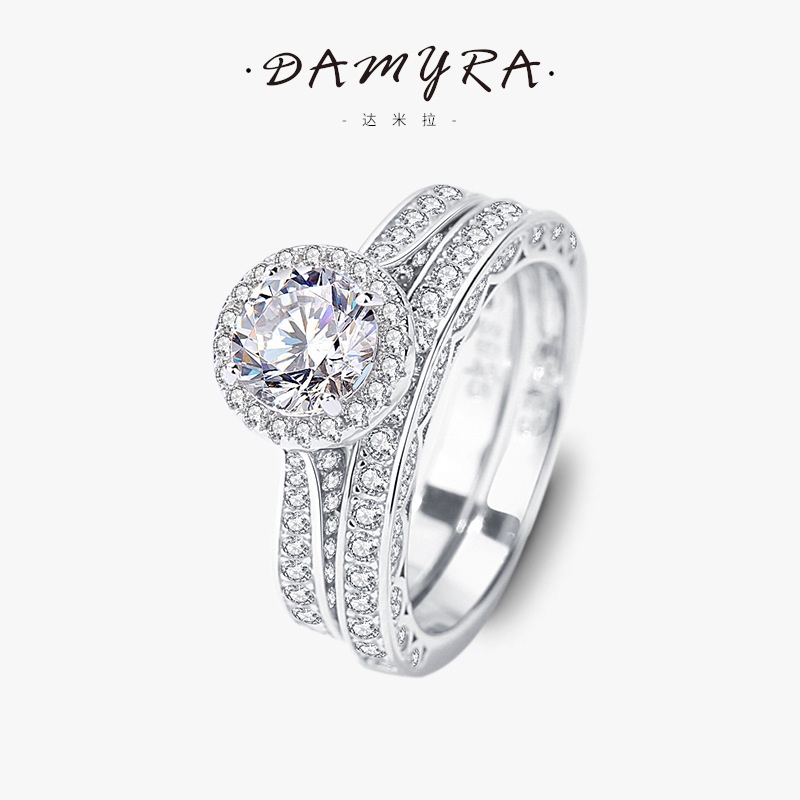 Kim Cương Nhân Tạo Moissanite (6.5mm) Nhẫn nữ 925 bạc D màu 1 carat Mosan đá có thể vượt qua bút kim cương, giấy chứng nhận giám định, 100 thiết bị thanh lịch đeo nhẫn nhẫn