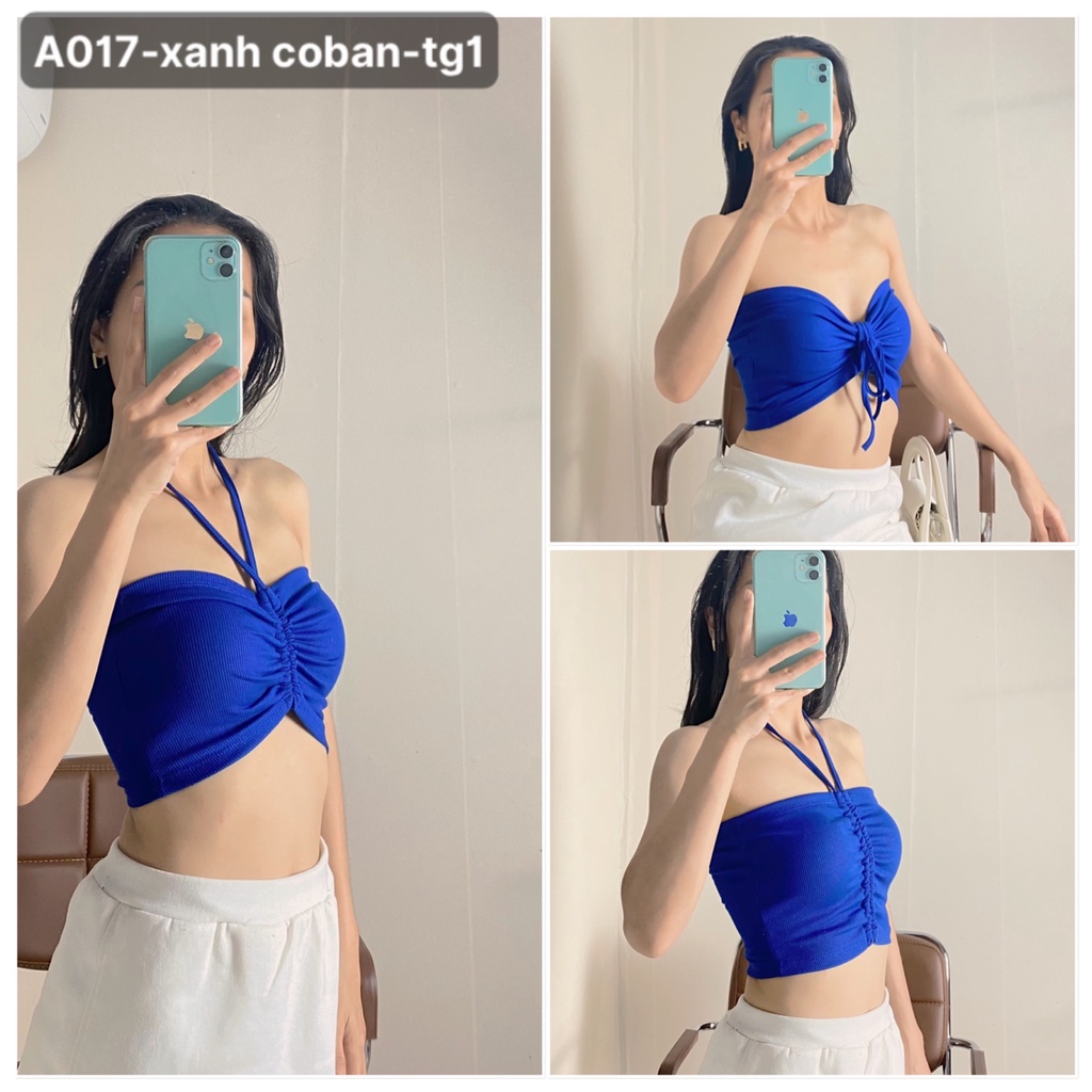 Áo Croptop Rút Dây Mặc 3 kiểu A017