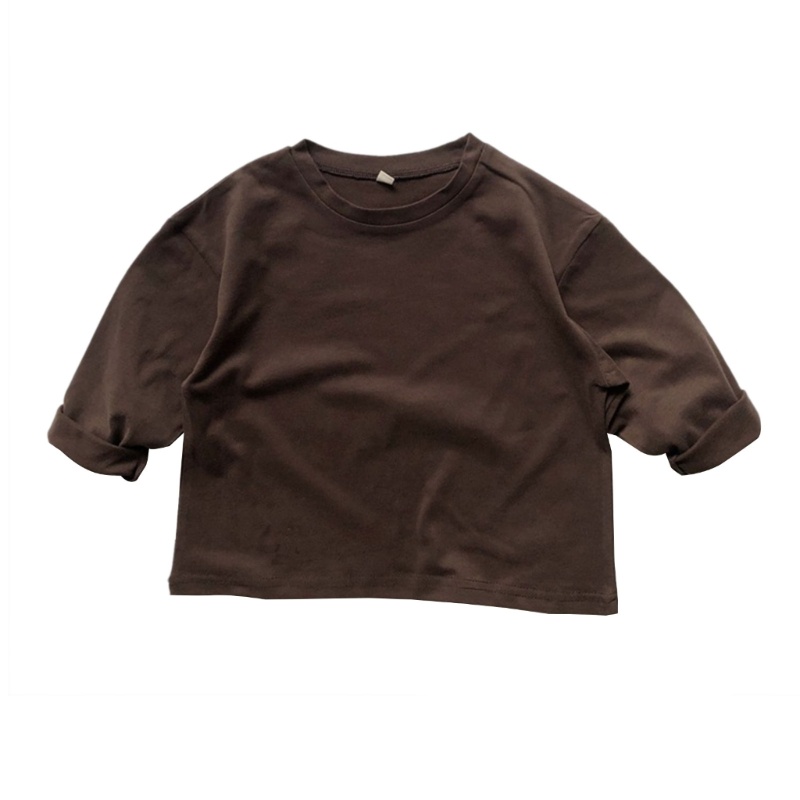 Áo Thun Cotton Mềm Mại Thoáng Khí Cổ Tròn Dài Tay Thời Trang Mùa Xuân Cho Bé Trai Và Gái