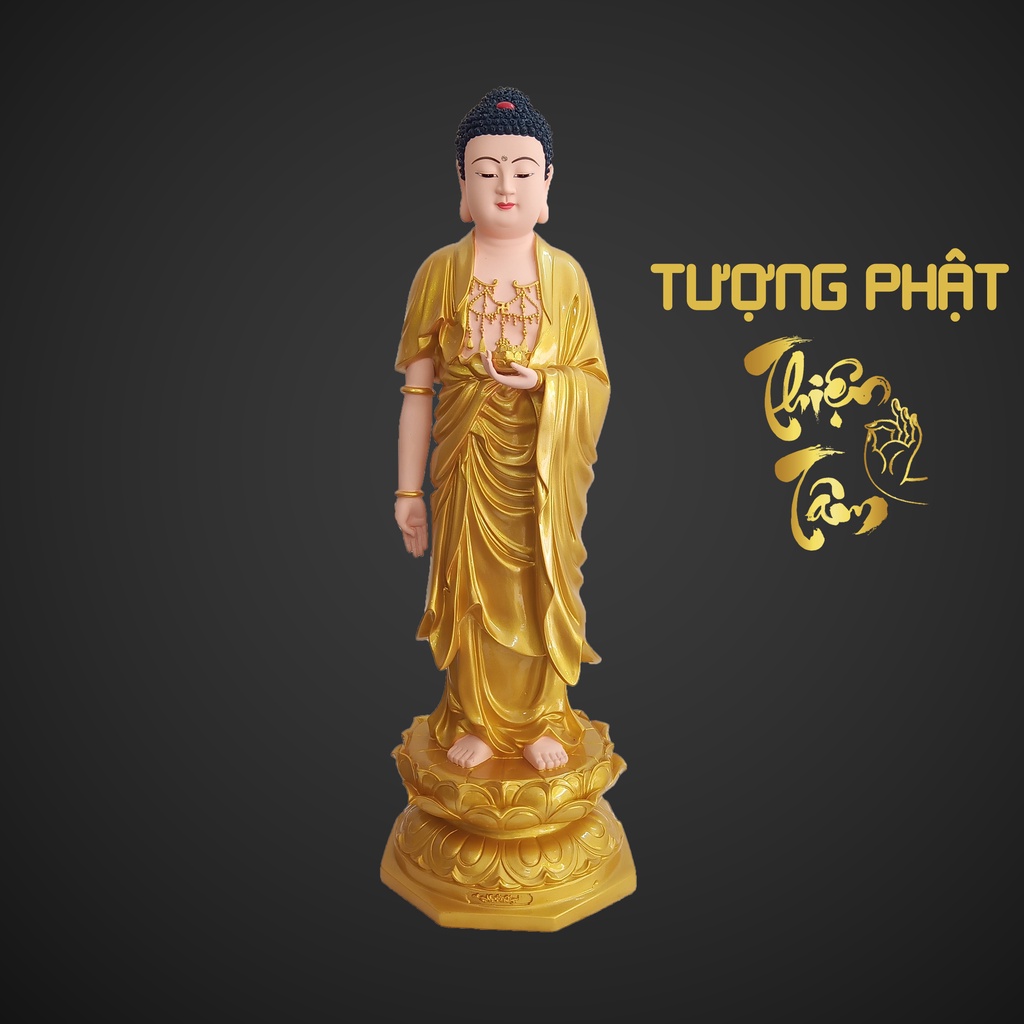 Tượng Phật A Di Đà cao 70cm – Đứng – Màu Vàng (Mẫu Đài Loan) 036DD-PDD