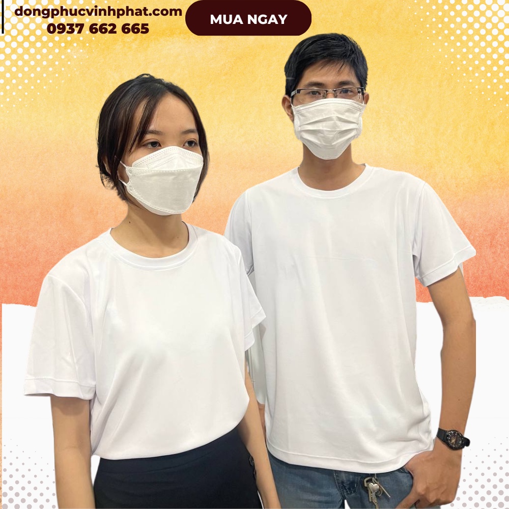 Áo Thun Trơn Nam Nữ Cổ Tròn Tay Ngắn Basic Trẻ Trung Vải Cotton Mịn Co Giãn Thoáng Mát - Hình Thật