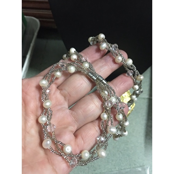 Sét vòng cổ và vòng tay trai thật phối cườm đá si tuyển Nhật