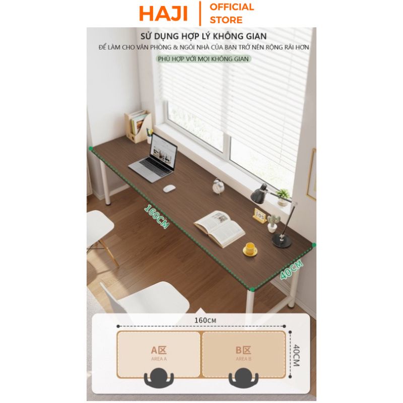 Bàn làm việc cỡ lớn 160x40cm khung sắt 25mm chống rung chịu lực tốt thương hiệu HAJI C77