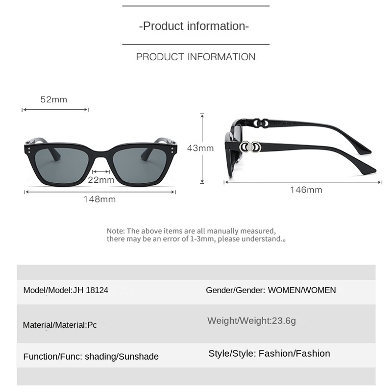 Kính Chống Nắng Gọng Vuông Nhỏ Phong Cách Hàn Quốc Cổ Điển Thời Trang Cho Nam Và Nữ