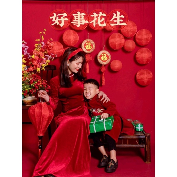 Bờm nhung tết bản to cho mẹ và bé có sỉ