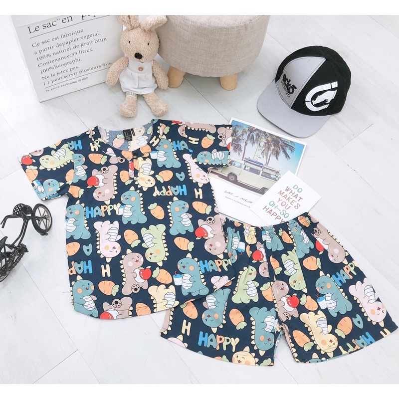 Bộ tay ngắn quần đùi cổ bạ chất lanh lụa hàng xuất f21