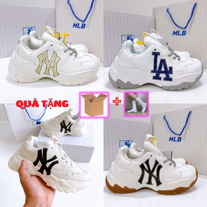 Giày 𝗠𝗟𝗕 BOSTON, MLB LA, MLB ĐẾ NÂU đen cổ thấp, giày mlb chuẩn S.cấp full phụ kiện