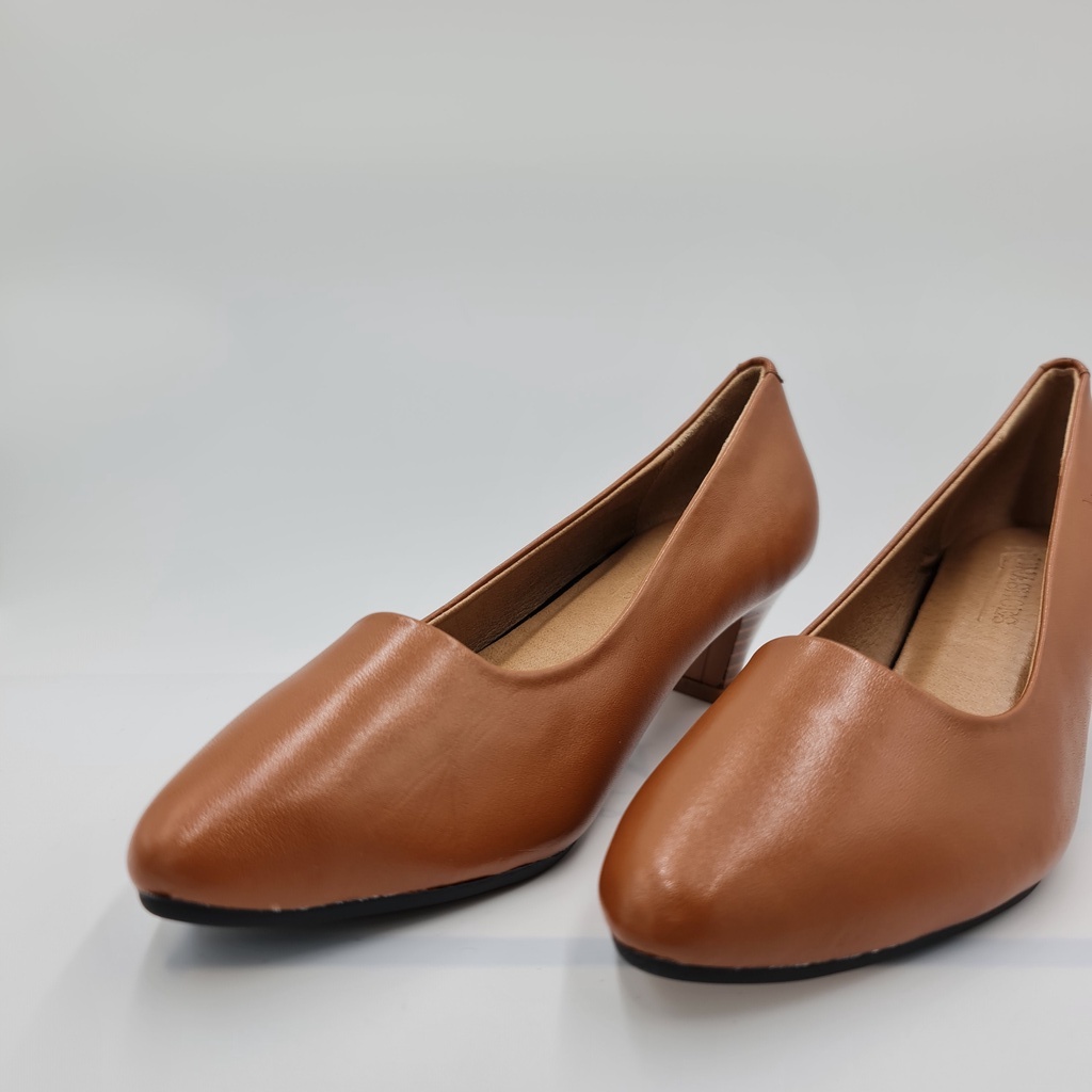 Giày Cao gót nữ 3p Lunashoes 5706 giầy da bò thật cho mẹ bảo hành 24 tháng vnxk guốc búp bê mềm đi êm chân