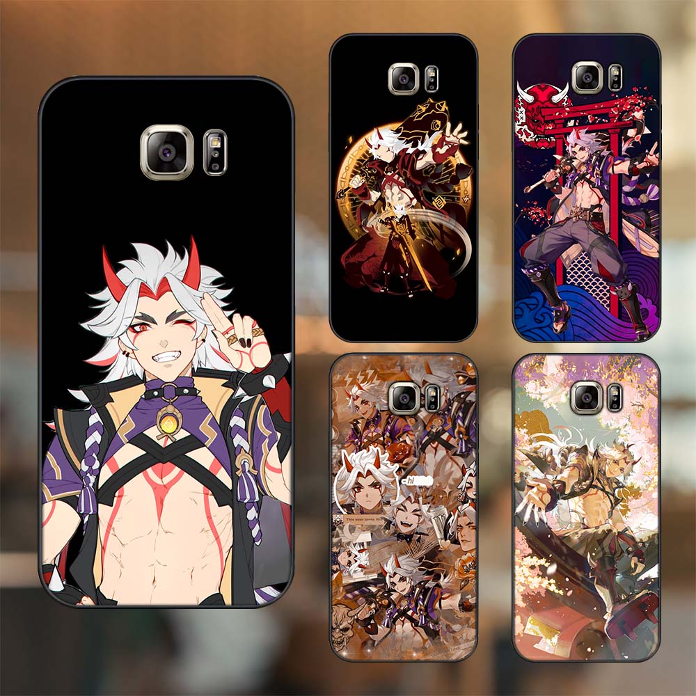 Ốp lưng Samsung Note 5 viền đen in hình Arataki Itto Genshin Impact