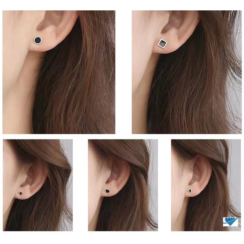 Khuyên tai cắm hình khối cá tính