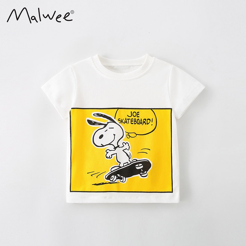 BST áo hè cotton hoạt hình 01 cho bé trai 2-8 tuổi - Little Maven Official Store