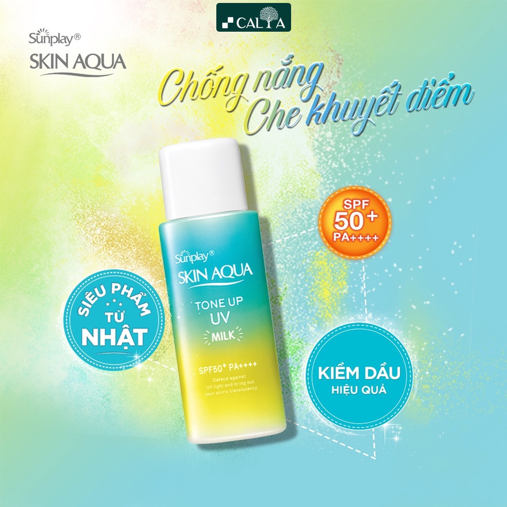 Sữa Chống Nắng Sunplay Mint Green Nâng Tone Cho Da Dầu, Dưỡng Trắng Da - Sunplay Skin Aqua Tone Up UV SPF50+ PA++++ 50g