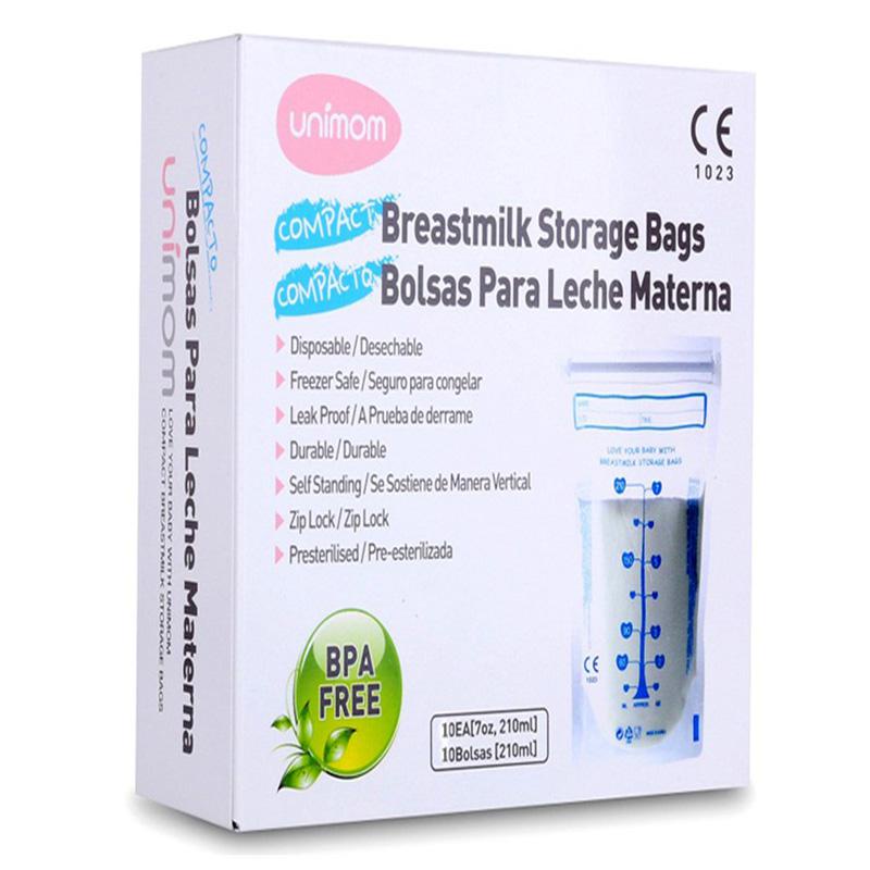 Túi trữ sữa Unimom Compact không có BPA 210ml hộp 10 túi / 20 túi / 30 túi / 60 túi