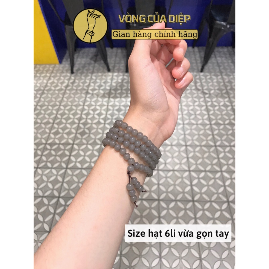 Chuỗi hạt 108 Ngọc Khói 6li, vật phẩm nhẹ nhàng cho nữ, vòng ngọc xám khói mang vẻ đẹp liêu trai