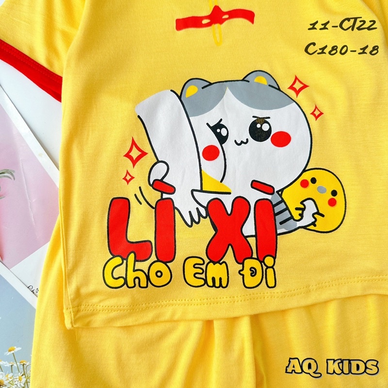 Bộ cộc tay TẾT chất thun lạnh Minky Mom cho bé trai bé gái