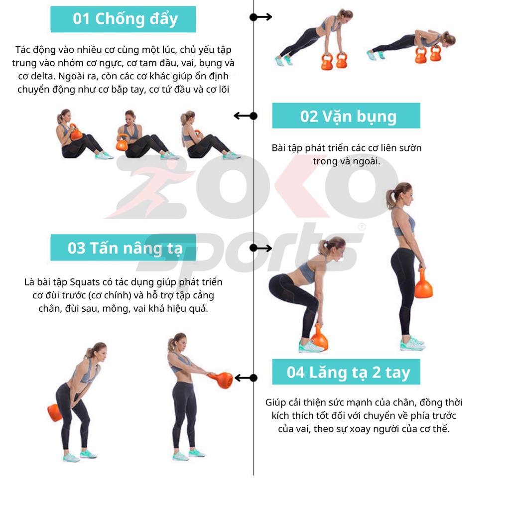 Tạ quai sách, tạ ấm BROSMAN 6kg tập Squats tập mông đùi tập gym tại nhà chính hãng giá tốt - SAIGON SPORT