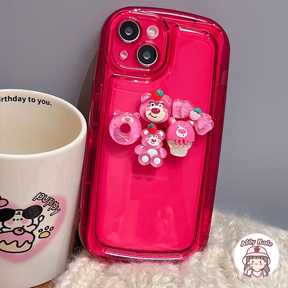 Ốp Điện Thoại TPU Mềm Trong Suốt Chống Mồ Hôi Hình Gấu 3D Cho IPhone 14 Pro Max 11 7Plus 13 12 11 Pro Max X XS