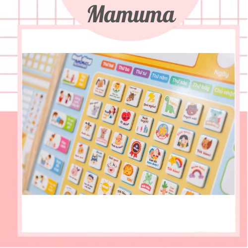 Bảng khen thưởng nam châm Lalala Baby Nhật ký chăm ngoan ngày tháng rèn luyện tính kỷ luật ghi nhận thành tích - Mamuma
