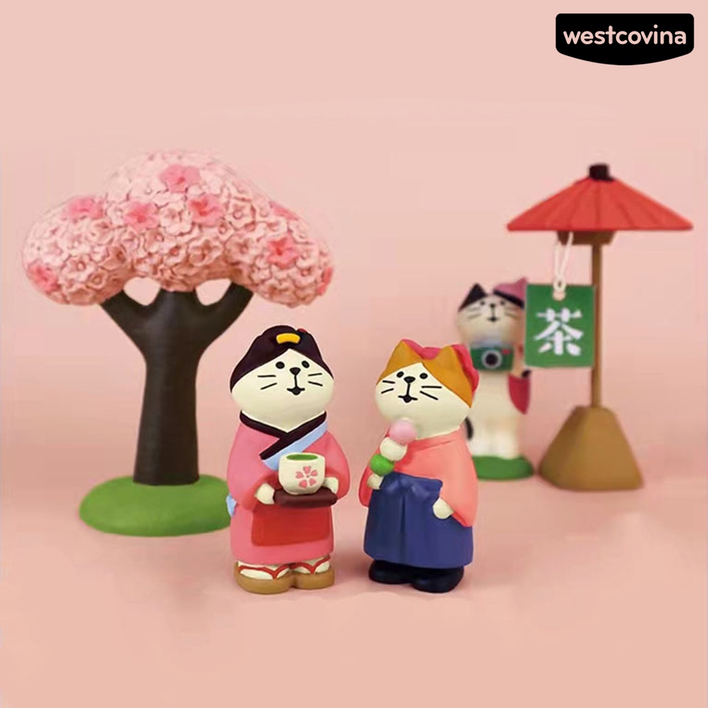 [WEST]⚘Mô Hình Chú Mèo Bằng Nhựa Resin Phong Cách Nhật Bản Đáng Yêu Trang Trí Nhà Cửa DIY