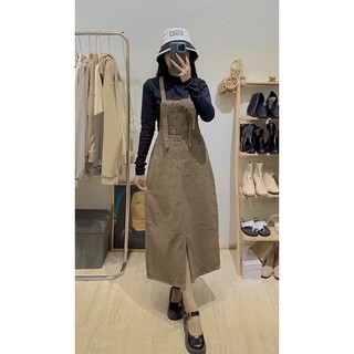 Váy yếm bò nữ nâu tây hót hít