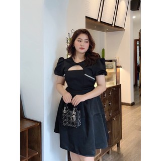 Đầm nữ bigsize khoét ngực viền cao cấp tôn dáng dành cho người mập 50-90kg