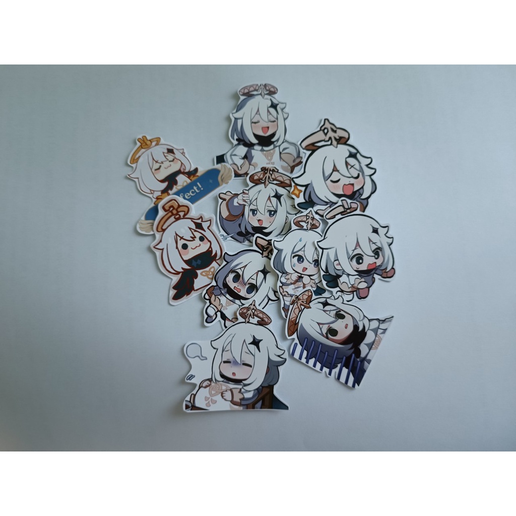 - Set 10/15 Sticker Paimon hình dán game genshin impact trang trí vali, điện thoại, laptop siêu đẹp