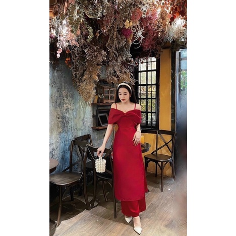 Bigsize Áo dài trễ vai nơ 55-95kg