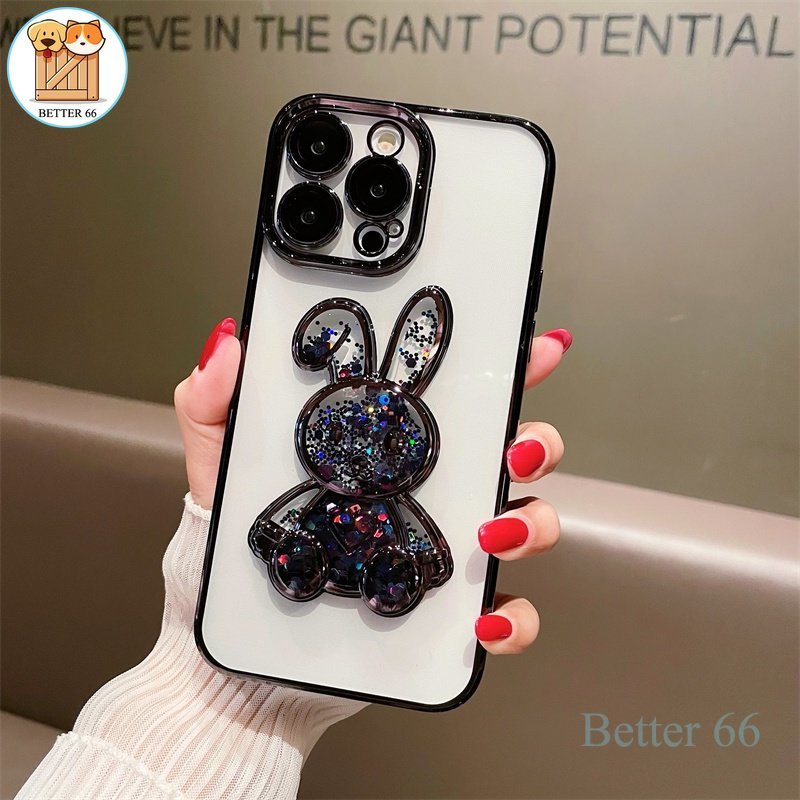 Ốp Lưng Kim Tuyến Nước Chất Liệu TPU Hình Con Thỏ Cho IPhone 14 Plus 13 12 11 Pro Max