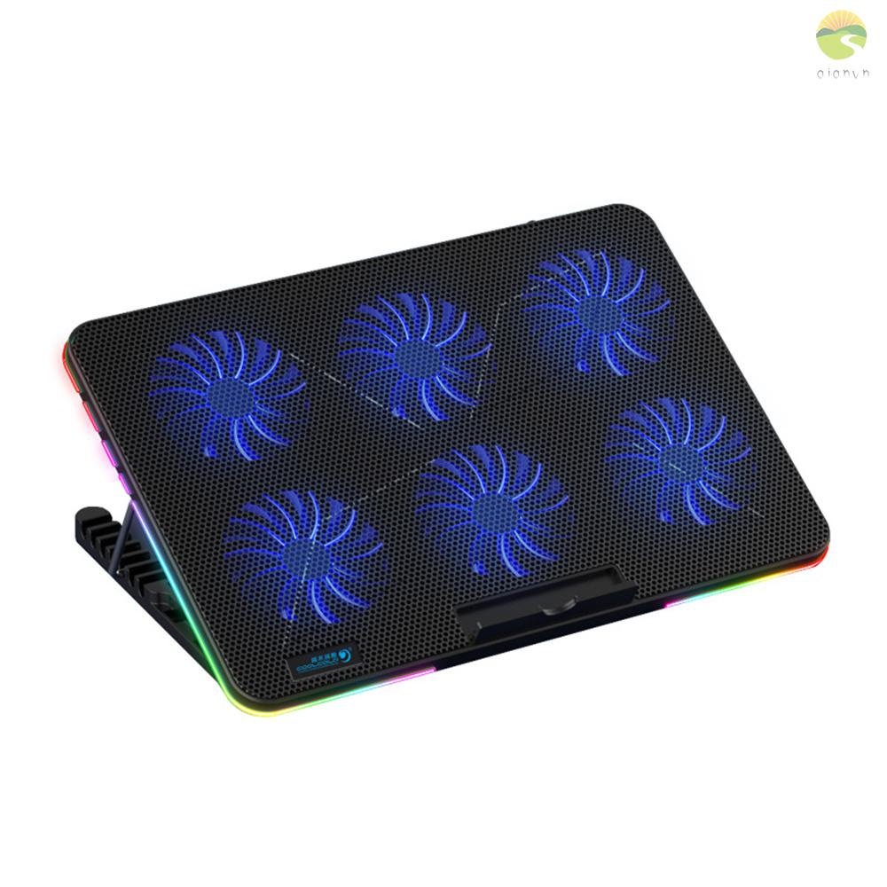 Quạt Tản Nhiệt Laptop COOLCOLD F5 RGB 6-Fin Với Hiệu Ứng Đèn RGB 7 Chế Độ Cao Và 2 Cổng USB