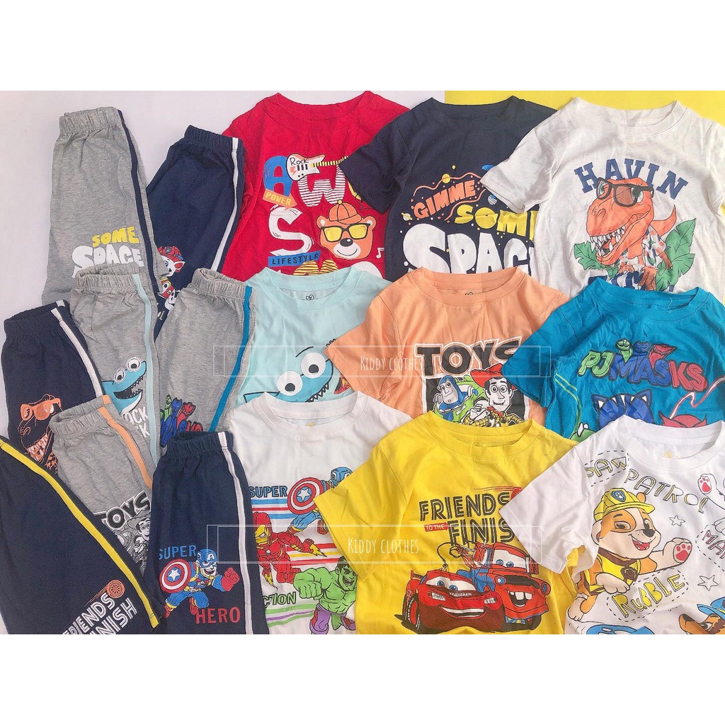 Bộ đùi bé trai chất cotton dư xịn hình in hoạt hình nhiều mẫu