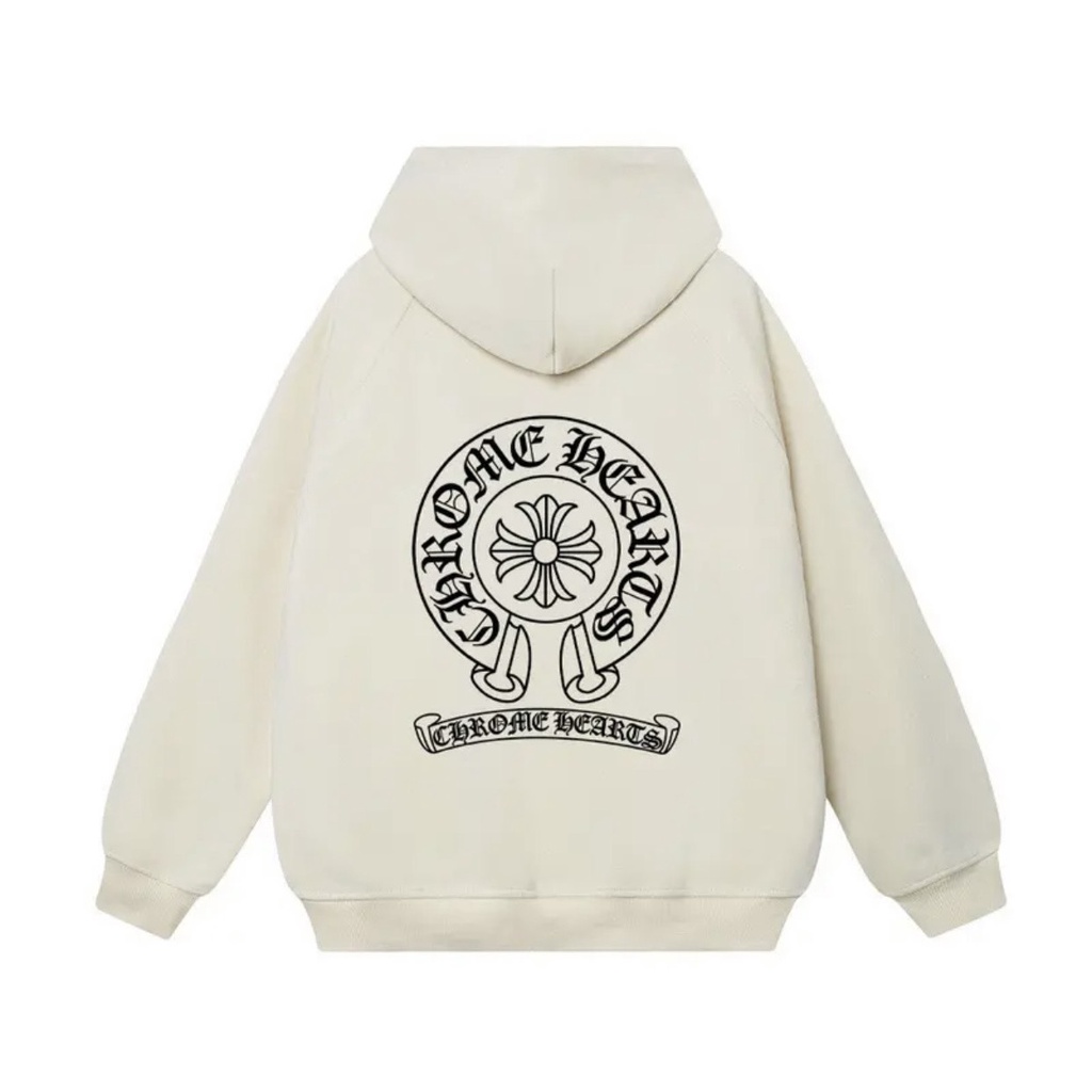 Áo Hoodie Chrome Hearts Mũ Trùm 2 Lớp Form Unisex Chất Vải Nỉ Bông