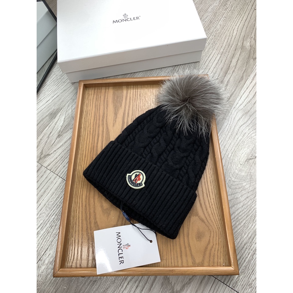 C Mengkou Mũ Len Dệt Kim Đính Bóng Lông Cáo Ấm Áp Cho Nam Và Nữ