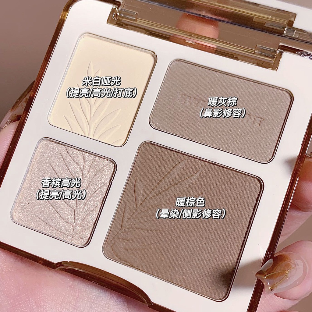 Bảng Phấn Tạo Khối Bạc Hà Bốn Màu Ngọt Ngào Sáng Bóng Cao Tạo Khối Làm Sáng Da Mũi