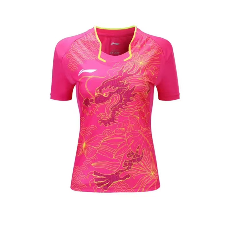 Li Ning Áo Sơ Mi Tay Ngắn Thấm Hút Mồ Hôi Nhanh Khô Cho Nam Và Nữ Chơi Bóng Bàn Mùa Hè