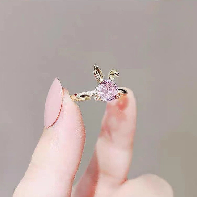 Nhẫn Hở Hình Thỏ Đính Đá Dễ Thương 12.23