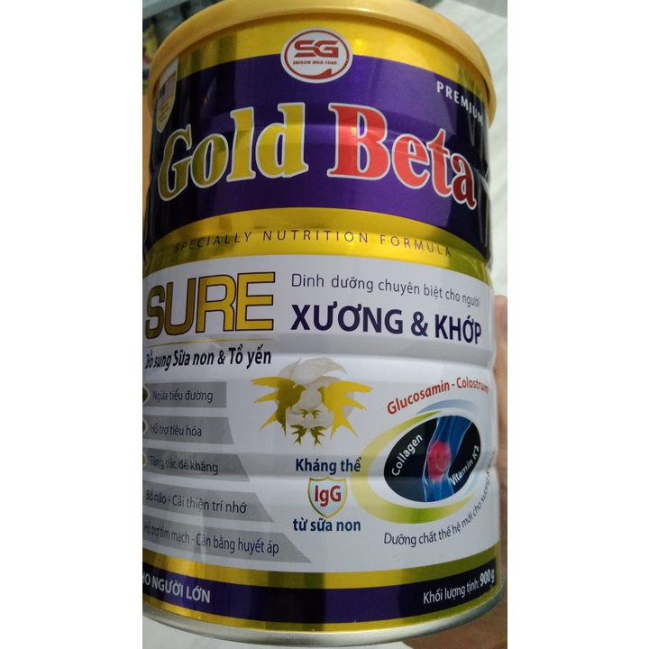 Sữa Gold Beta Sure 900gam - Sữa dành cho người già Ngăn ngừa Loãng Xương Tiểu Đường