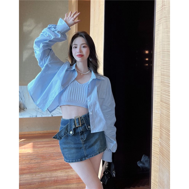 Áo Sơ Mi Ngắn / Dài Tay Dáng Rộng Phong Cách Phương Tây Thời Trang Mùa Hè Dành Cho Nữ