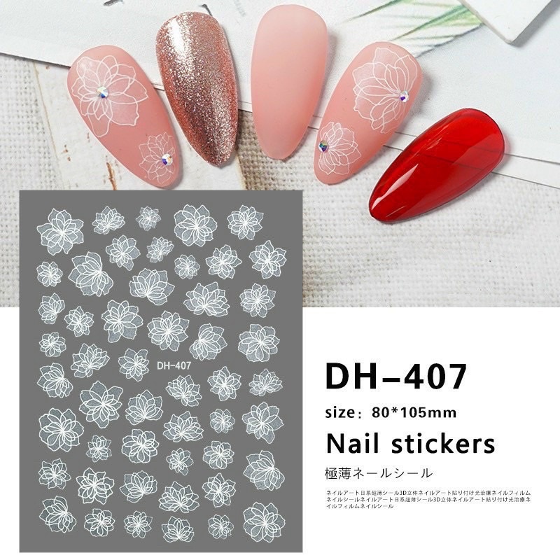 Sticker nail bướm hoa quả lá dán trang trí móng HK NAIL ACCESSORIES