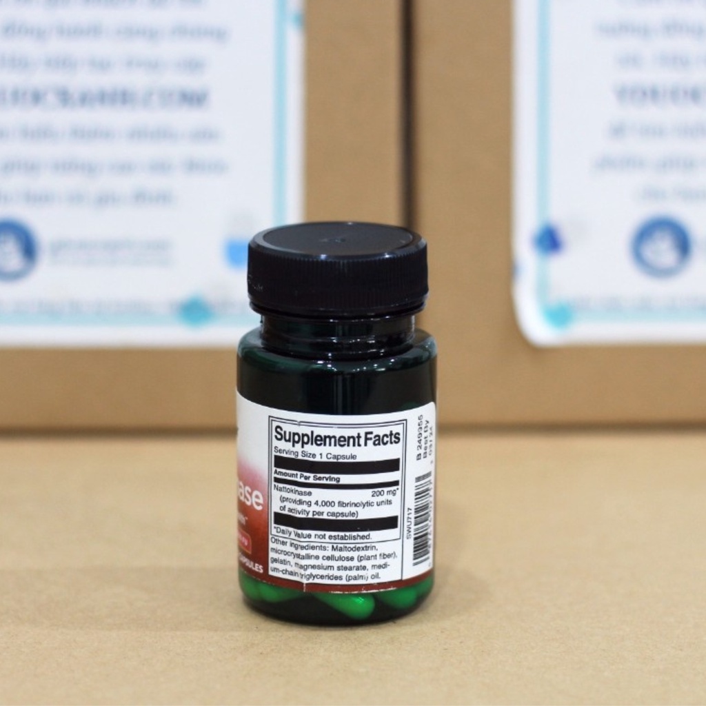 SWANSON NATTOKINASE, 30 viên, 100 - 200 mg, Hỗ trợ lưu thông máu, sức khỏe tim mạch