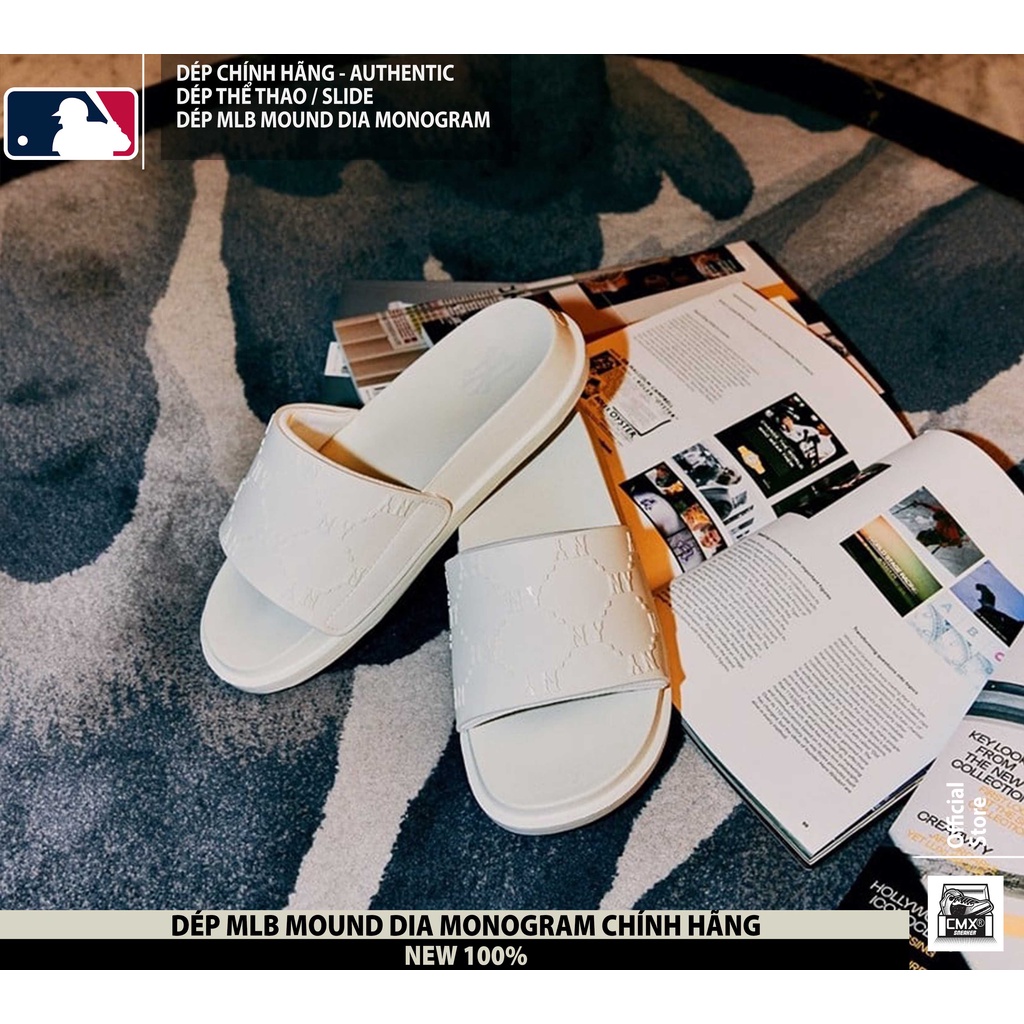 😘  Dép MLB CHUNKY MOUND DIA MONOGRAM - REAL AUTHENTIC 100%